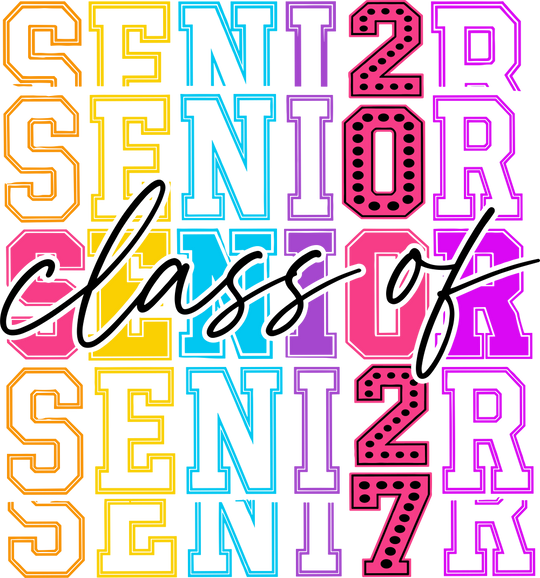 Senior Class Of 2027, Vibrant - Senior DTF Transfers