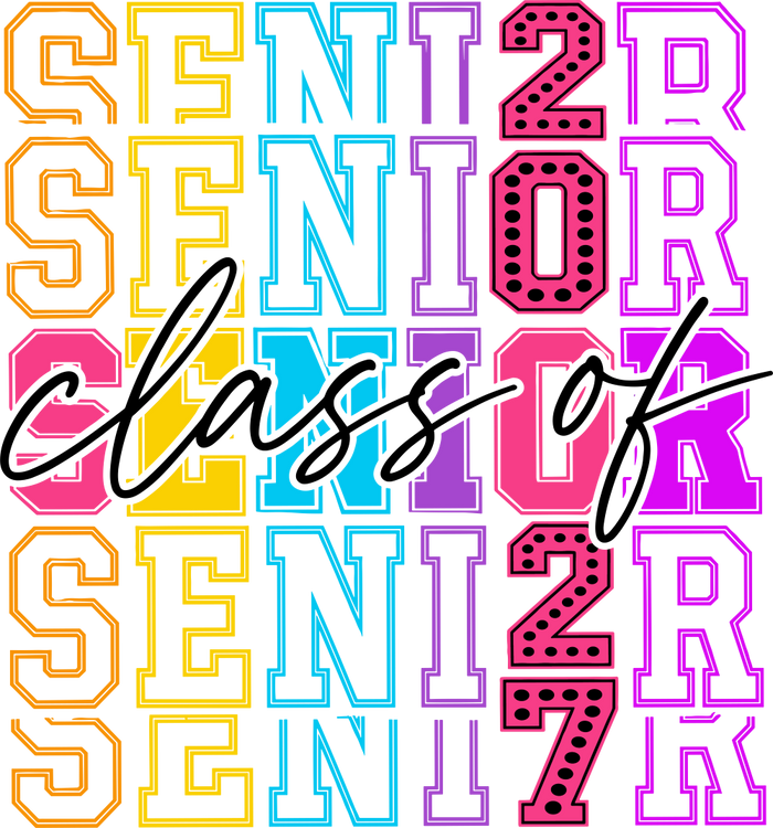Senior Class Of 2027, Vibrant - Senior DTF Transfers