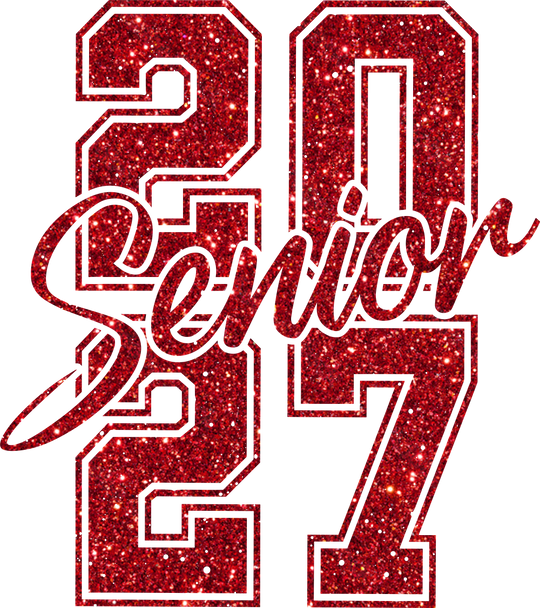 Senior 2027 Red Sequin - Senior DTF Transfers