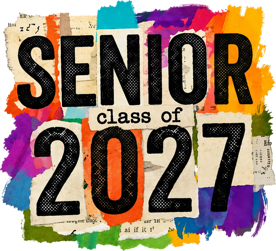 Senior Class Of 2027 Colorful Design - Senior DTF Transfers