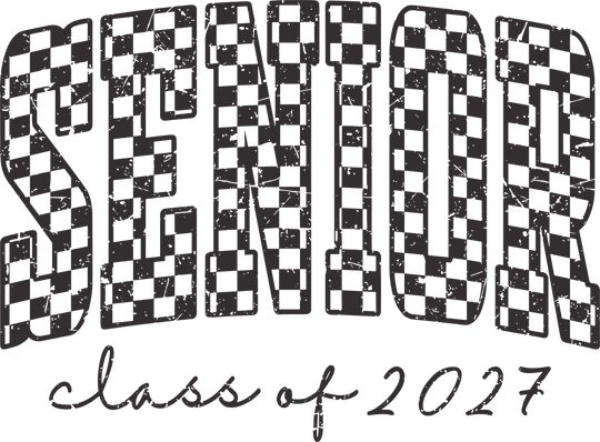 Senior Class Of 2027, Checker Pattern - Senior DTF Transfers