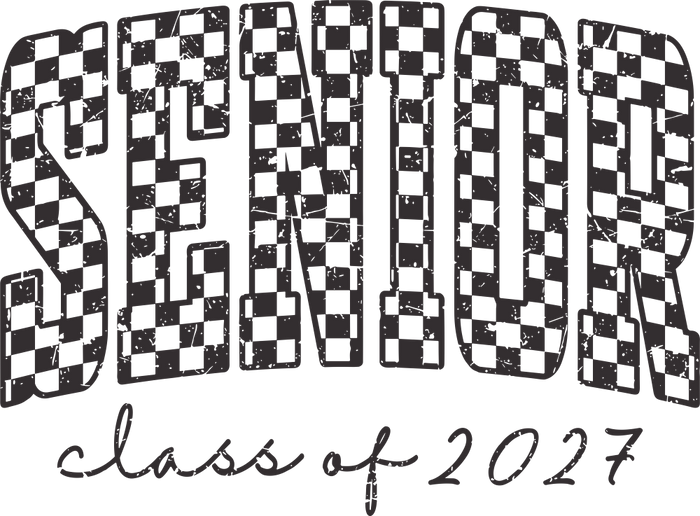 Senior Class Of 2027, Checker Pattern - Senior DTF Transfers