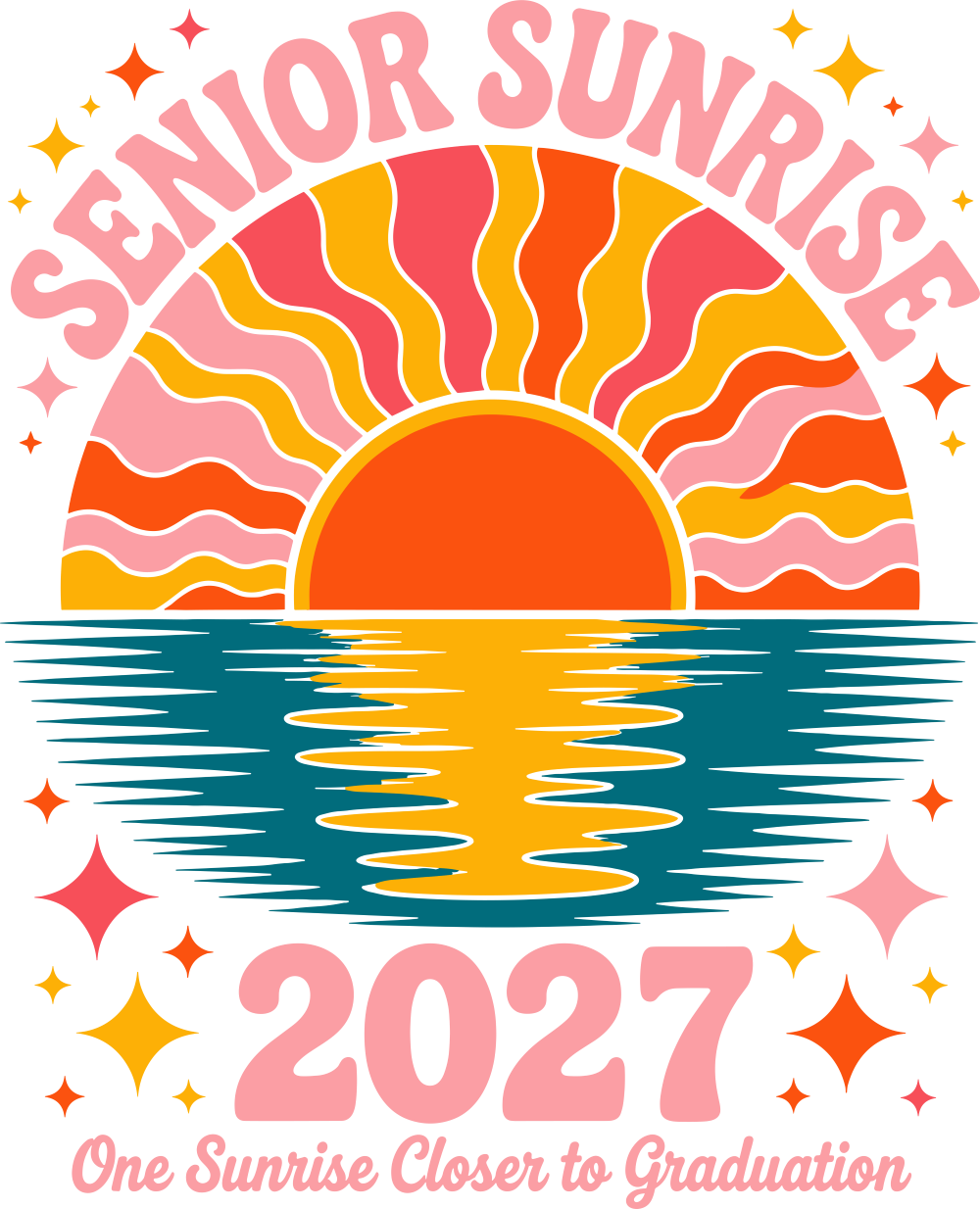 Senior Sunrise 2027, One Sunrise Closer To Graduation - Senior DTF Transfers