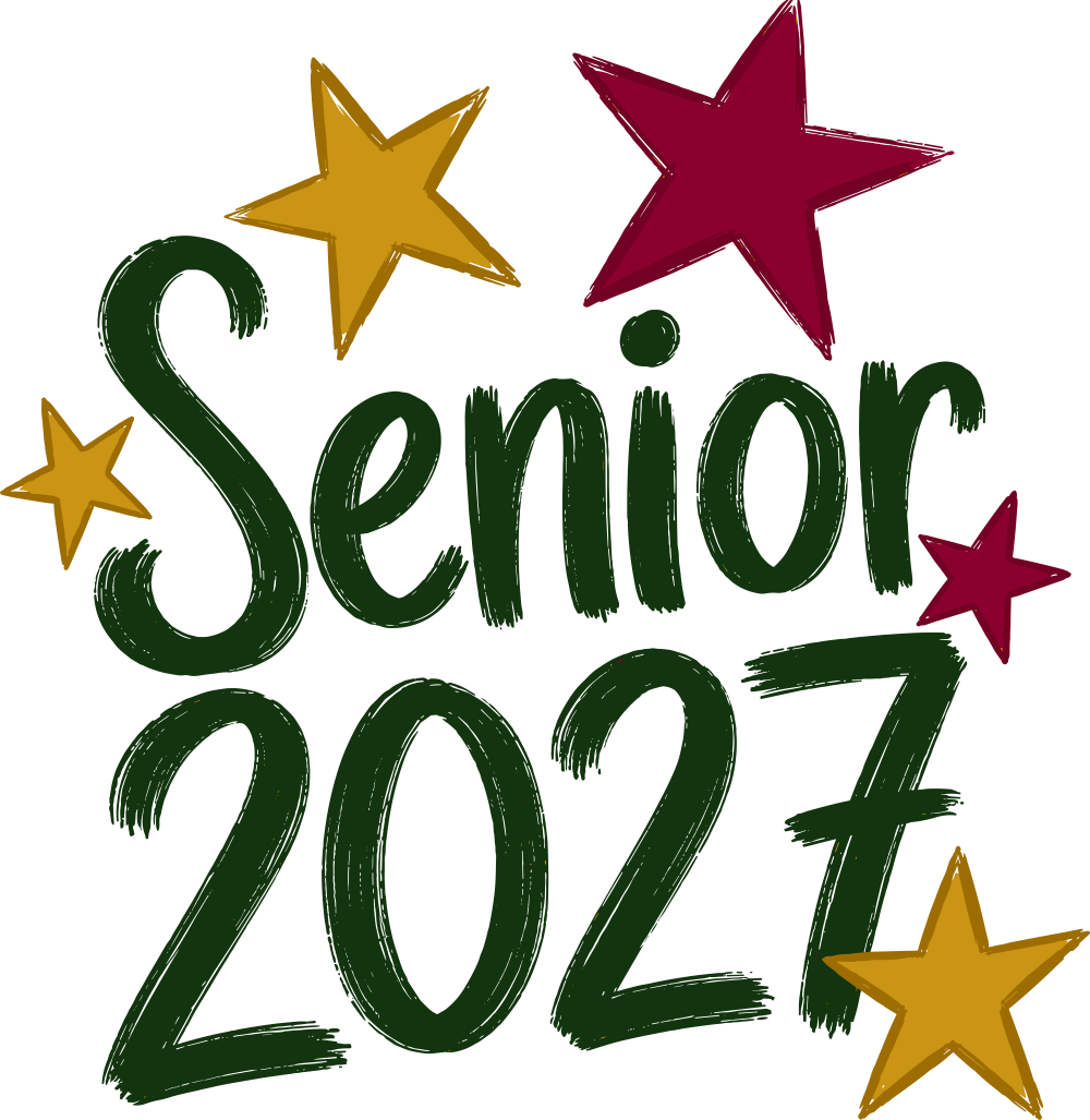 Senior 2027, Yellow & Red Stars - Senior DTF Transfers