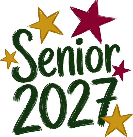Senior 2027, Yellow & Red Stars - Senior DTF Transfers