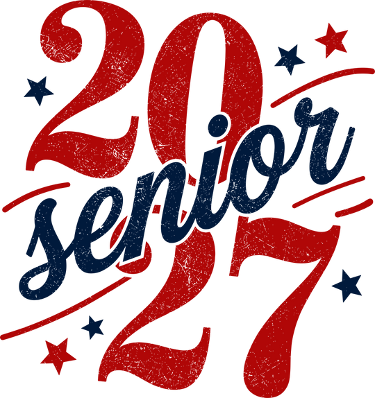 Senior 2027, Stars Red Design - Senior DTF Transfers