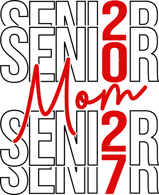 Senior Mom 2027, Red - Senior DTF Transfers