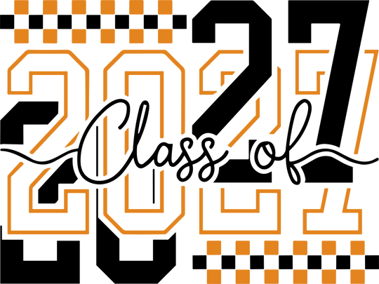 Class Of 2027, Orange Checkers - Senior DTF Transfers
