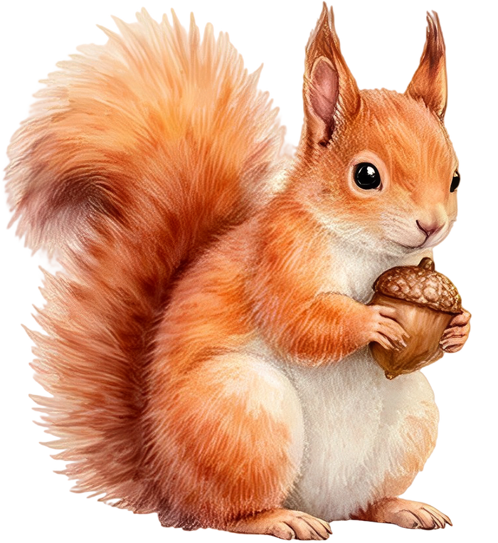 Eurasian Red Squirrel - Animals DTF Transfers