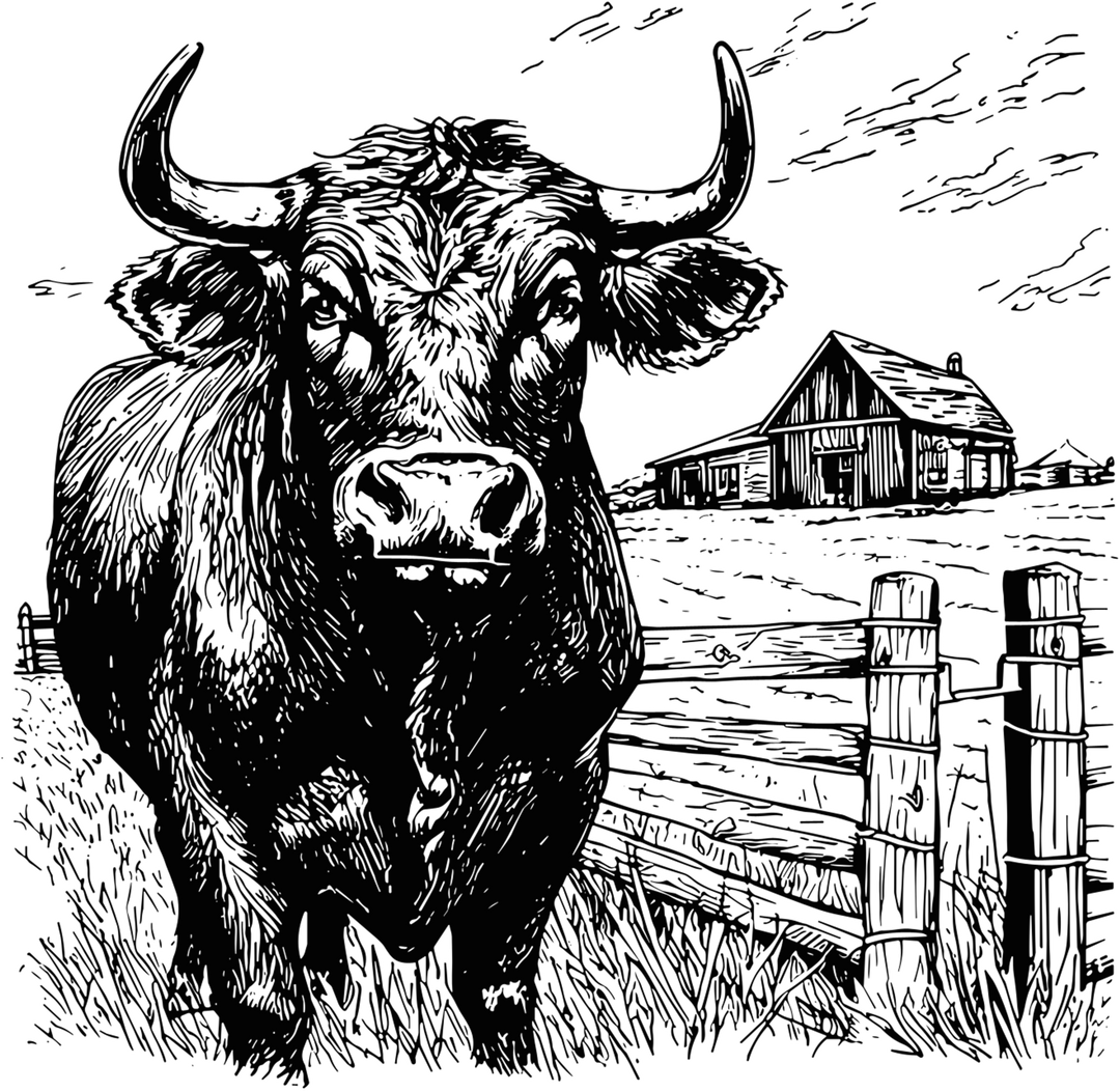 Bull In Farm - Animals DTF Transfers