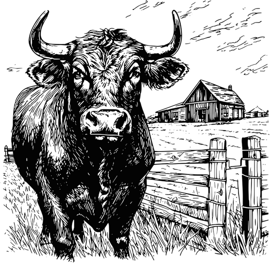 Bull In Farm - Animals DTF Transfers