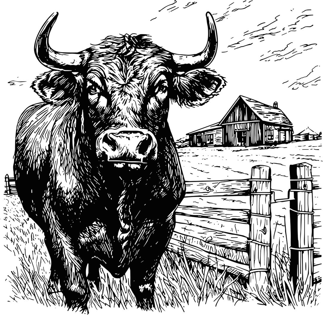 Bull In Farm - Animals DTF Transfers