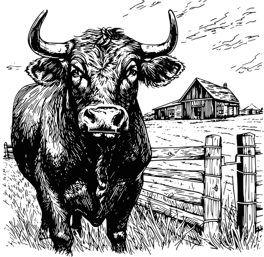Bull In Farm - Animals DTF Transfers