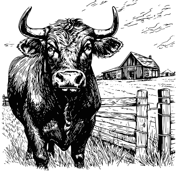Bull In Farm - Animals DTF Transfers
