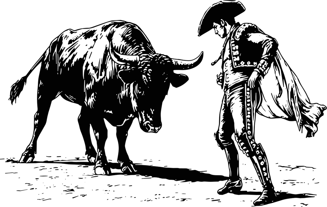 Bull And Matador B&W - Animals DTF Transfers