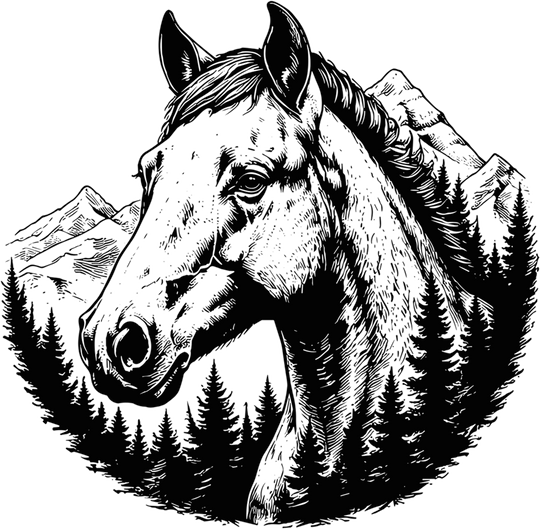 Horse B&W - Animals DTF Transfers