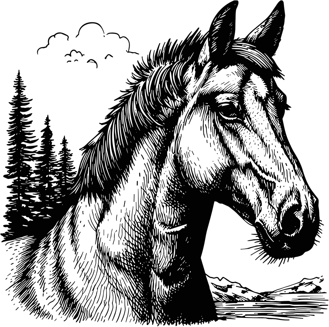 Horse Portrait - Animals DTF Transfers
