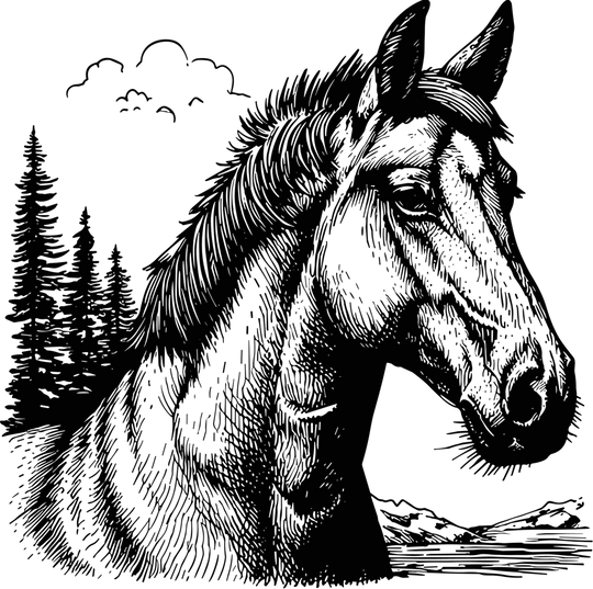 Horse Portrait - Animals DTF Transfers