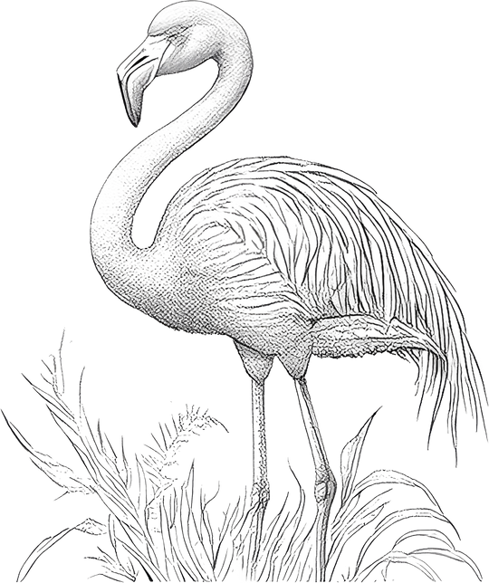 Flamingo B&W - Animals DTF Transfers