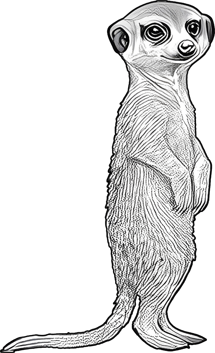 Meerkat B&W - Animals DTF Transfers
