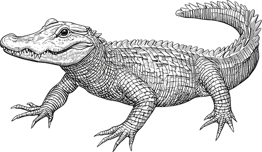 Crocodile B&W - Animals DTF Transfers