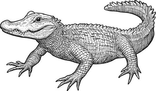 Crocodile B&W - Animals DTF Transfers