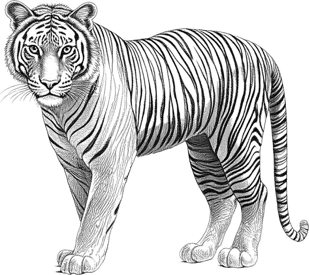Tiger B&W - Animals DTF Transfers