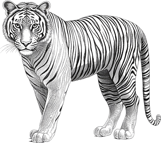 Tiger B&W - Animals DTF Transfers