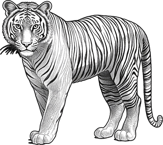 Tiger B&W - Animals DTF Transfers