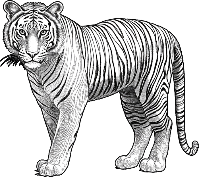 Tiger B&W - Animals DTF Transfers