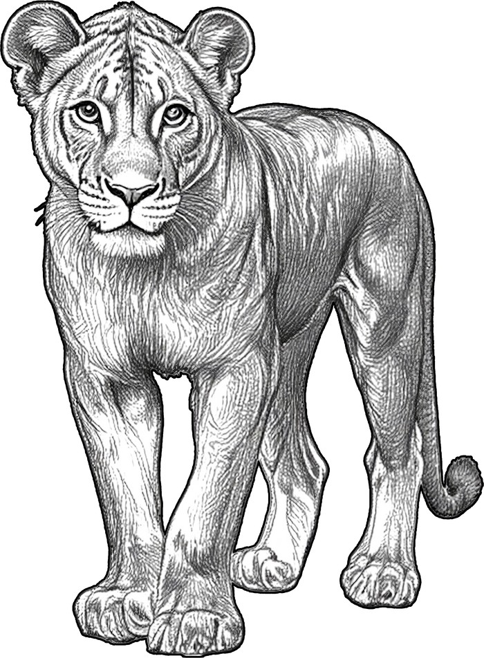 Lioness B&W - Animals DTF Transfers