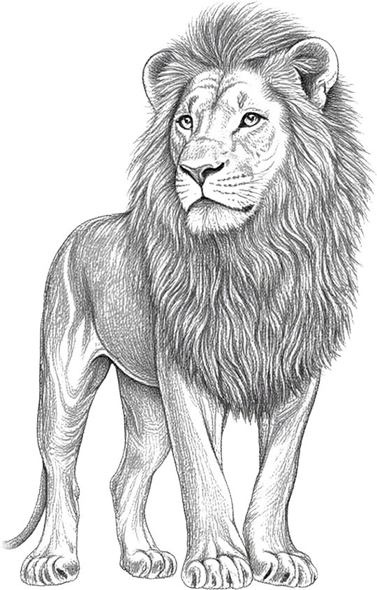Lion B&W - Animals DTF Transfers