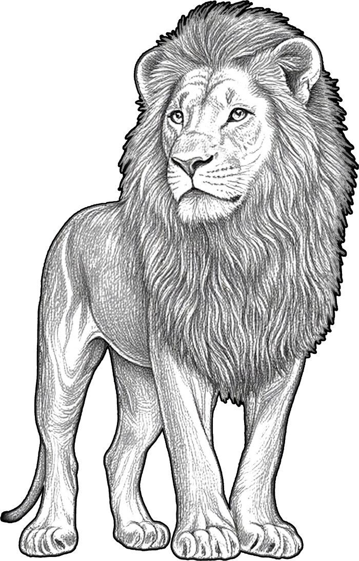 Lion B&W - Animals DTF Transfers