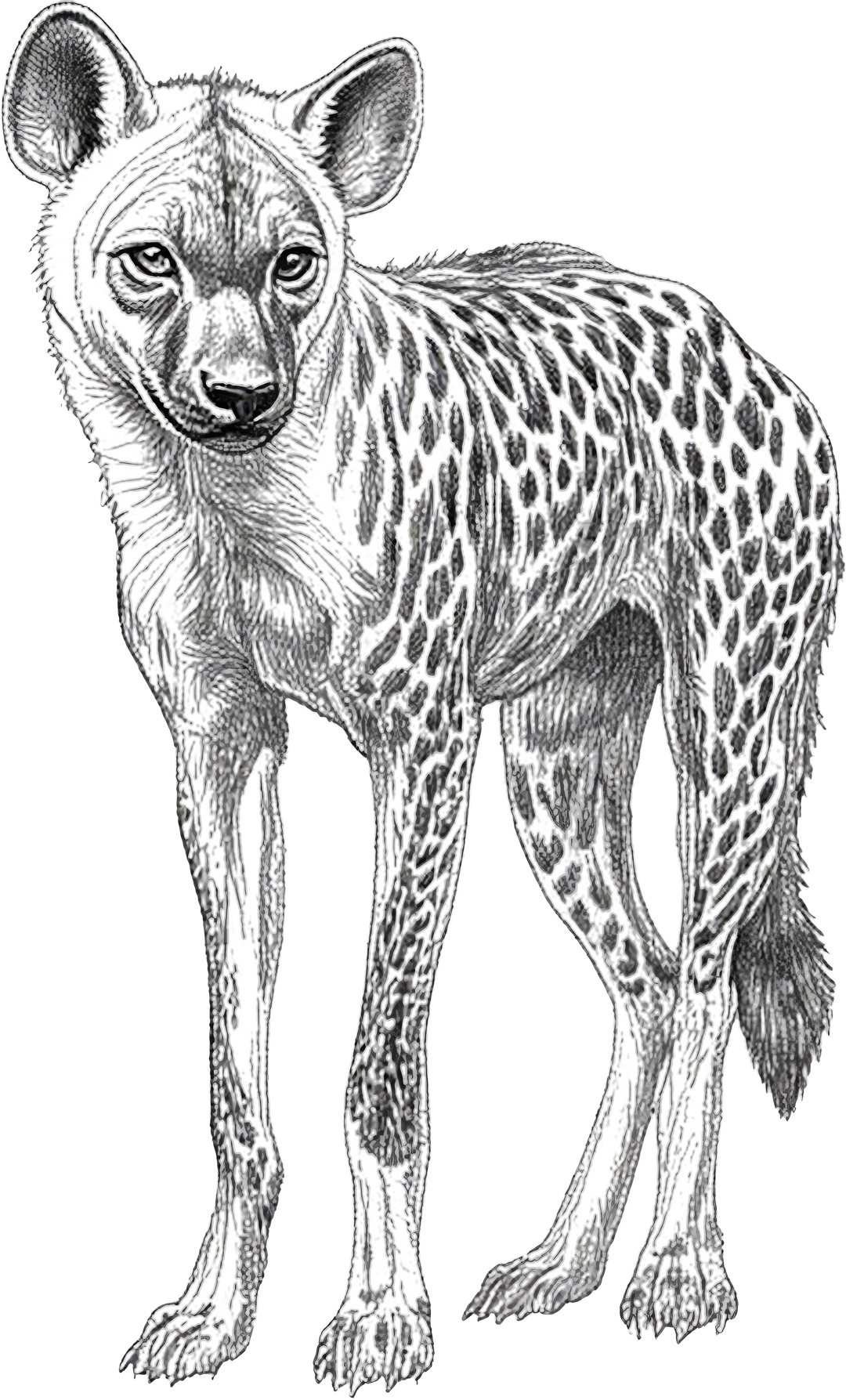 Spotted Hyena B&W - Animals DTF Transfers
