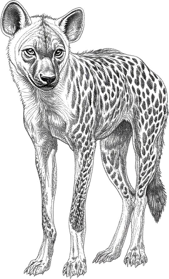 Spotted Hyena B&W - Animals DTF Transfers