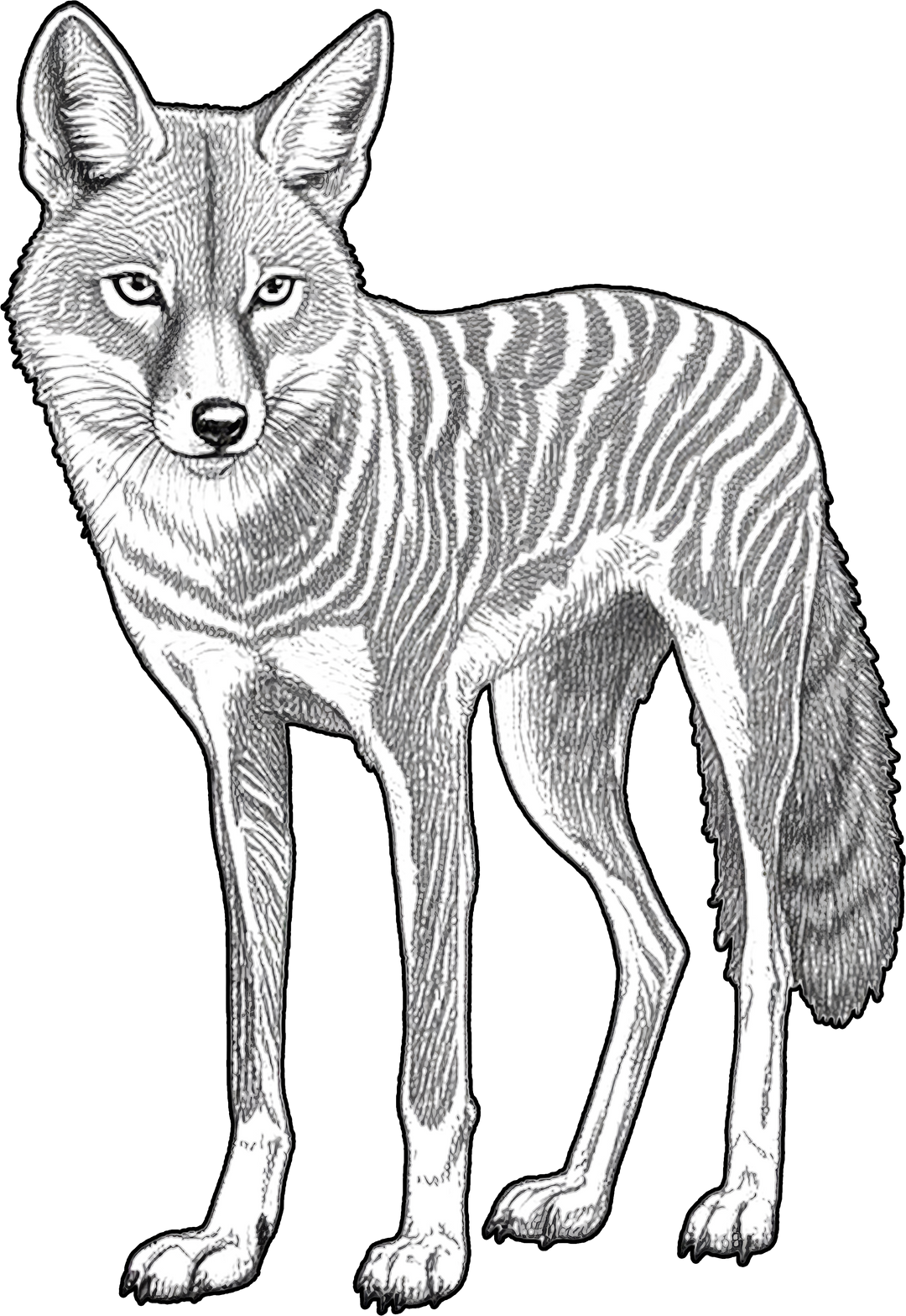 Jackal B&W - Animals DTF Transfers