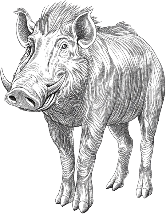 Warthog B&W - Animals DTF Transfers