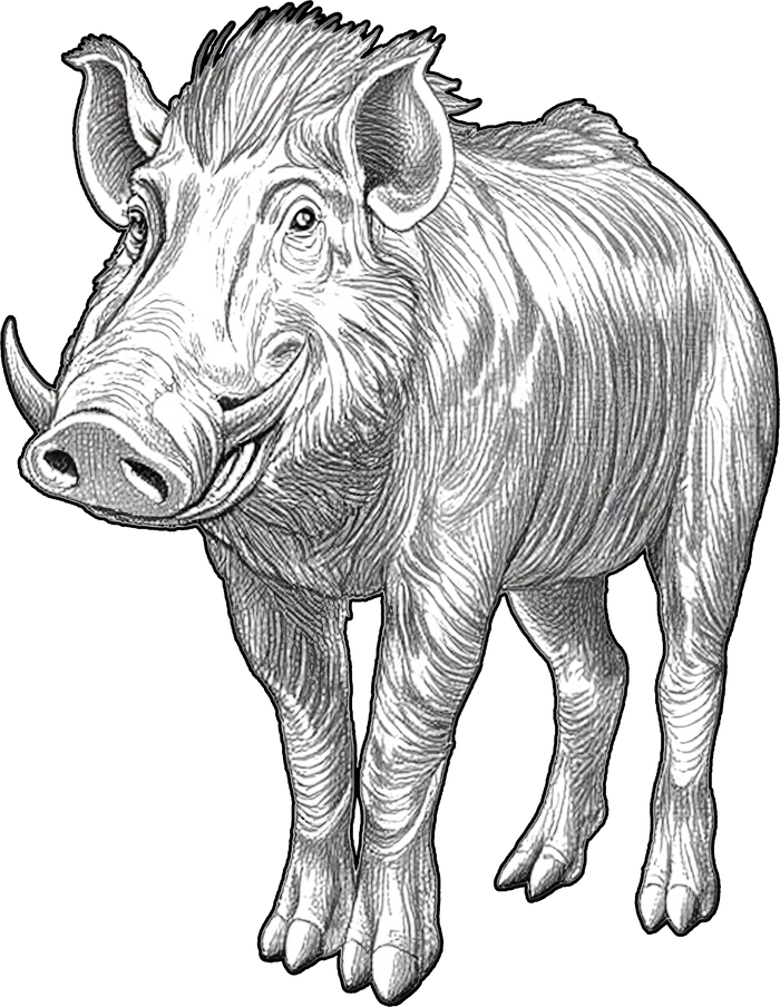 Warthog B&W - Animals DTF Transfers
