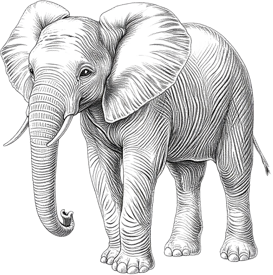 Elephant B&W - Animals DTF Transfers