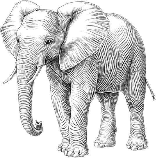 Elephant B&W - Animals DTF Transfers