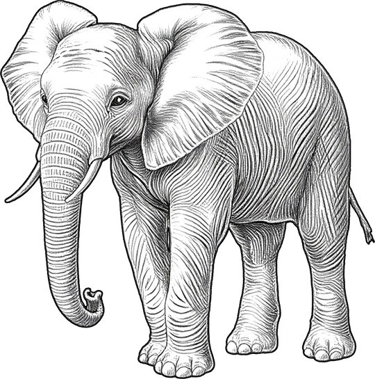 Elephant B&W - Animals DTF Transfers