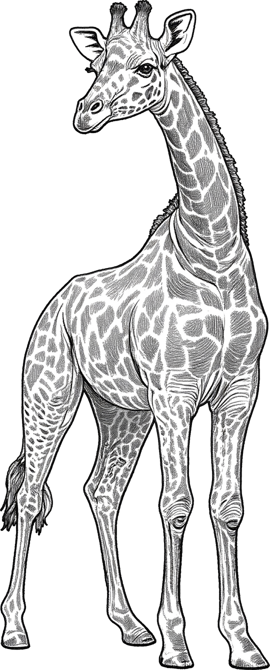 Giraffe B&W - Animals DTF Transfers