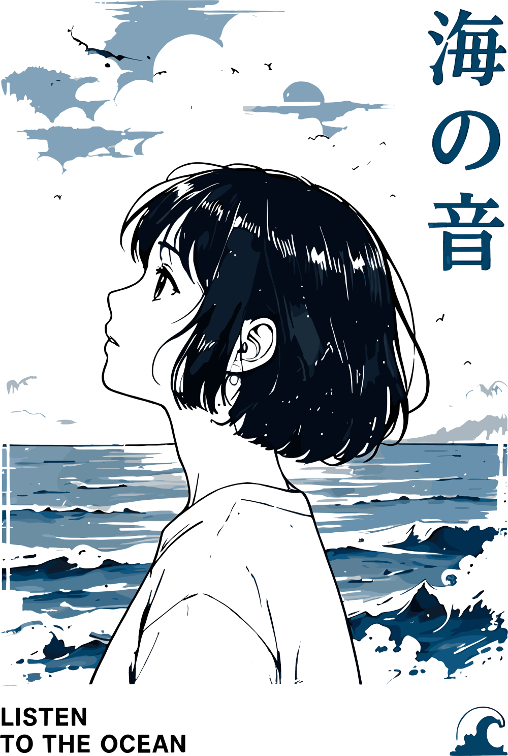 Listen To The Ocean - Anime DTF Transfers