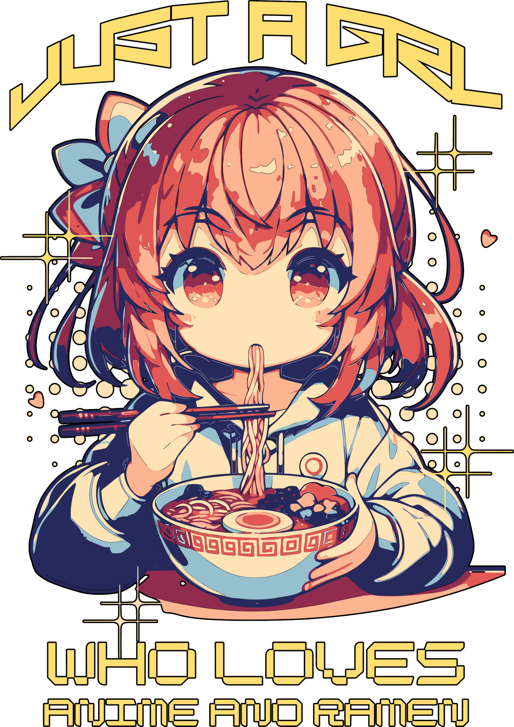 Just A Girl Who Loves Anime And Ramen - Anime DTF Transfers