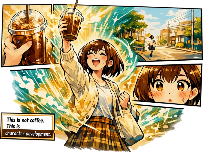 This Is Not Coffee, This Is Character Development - Anime DTF Transfers