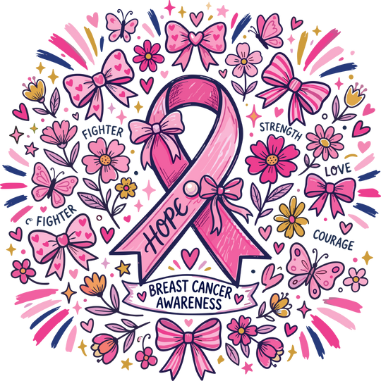 Hope Ribbons - Breast Cancer DTF Transfers