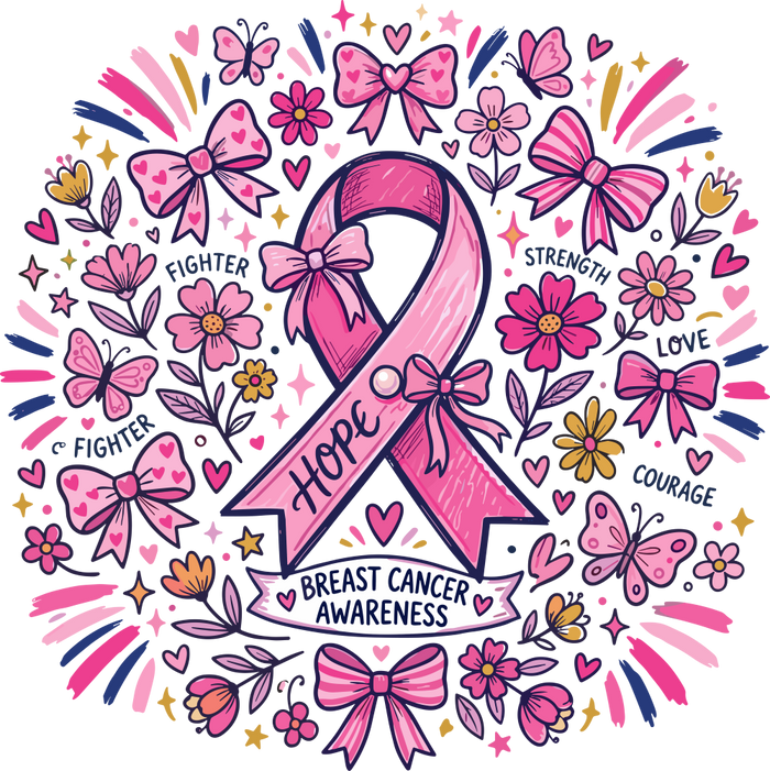 Hope Ribbons - Breast Cancer DTF Transfers