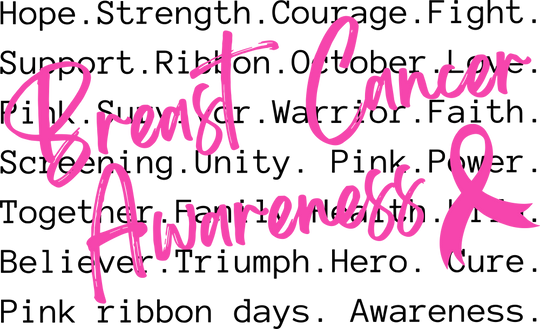 Breast Cancer Awareness B&W - Breast Cancer DTF Transfers