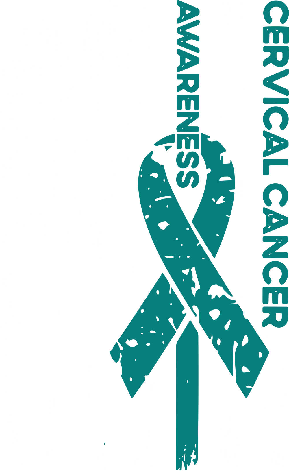 USA Flag, Teal Ribbon - Cervical Cancer DTF Transfers