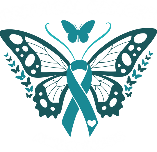 Teal Butterfly - Cervical Cancer DTF Transfers